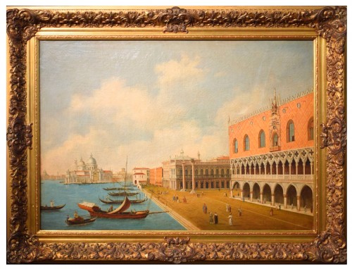 Venise, le bassin de Saint-Marc - Maître vénitien du 19e siècle